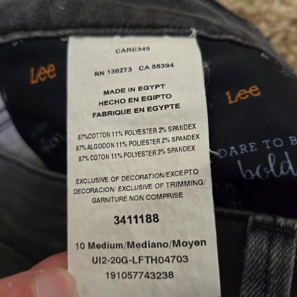 Lee Regular Fit Straight Leg Mid-Rise Gray Jeans Womens Size 10M - Picture 5 of 5